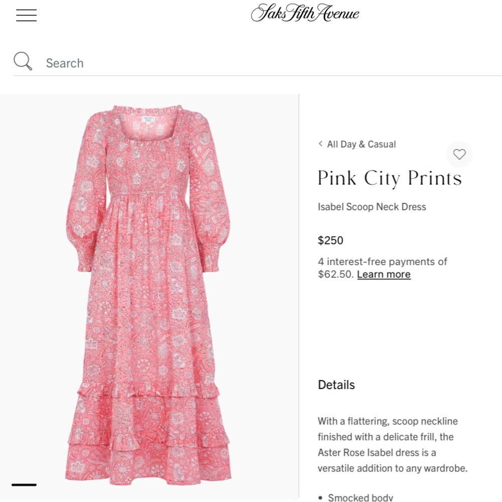 Pink City Prints Isabel Dress XS